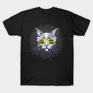 Less Drama More Techno the Techno Cat T-Shirt